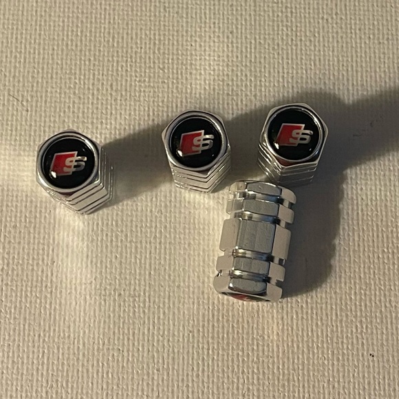 None Other Audi Sport Valve Stem Caps In Silver Set Of 4 Nwt Poshmark